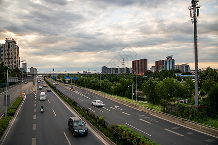 北京CBD北京的城市街道和高楼背景