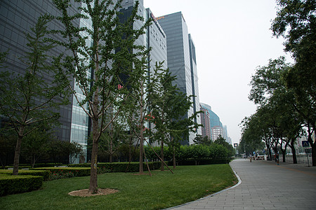 路亚洲大城市北京城市建筑背景图片