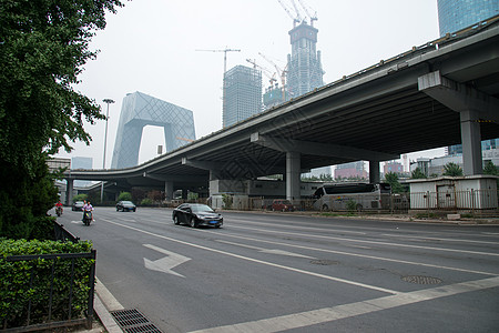 合肥电视台北京城市建筑和道路背景