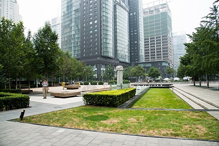 北京CBD北京商务楼的景观背景