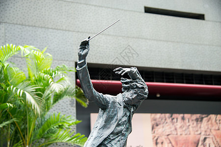 雕塑音乐家当地著名景点北京大剧院内饰背景