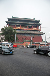 亚洲元素古典风格北京钟鼓楼城楼图片