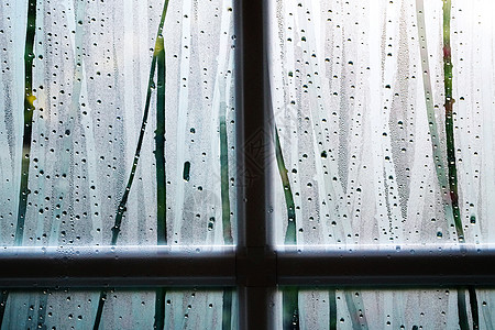 窗户雨玻璃雨后的窗户局部背景