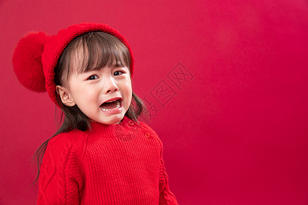 喜庆传统庆典摄影小女孩委屈的大哭图片