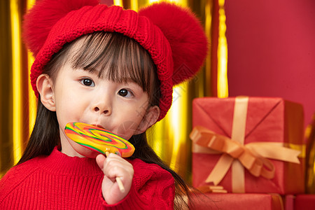 2岁到3岁彩色图片文化可爱的小女孩吃棒棒糖图片