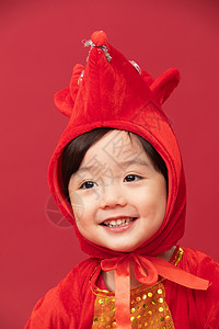 摄影东方人玩耍可爱的小男孩戴着小老鼠帽子图片