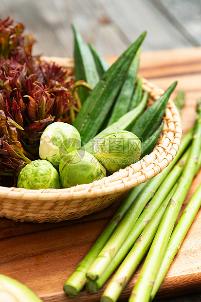 膳食健康生活方式色彩鲜艳新鲜蔬菜图片