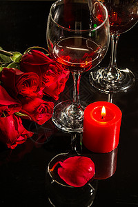 饮食文化庆祝玫瑰花红酒和玫瑰图片