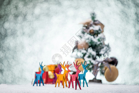 气氛雪橇覆盖圣诞节静物图片