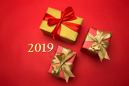 静物2019惊喜新年礼物背景图片