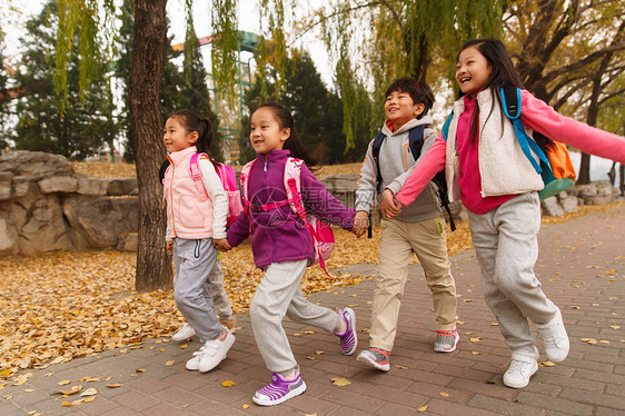 小学生在放学的路上图片