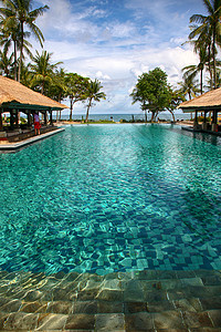 巴厘岛海边度假村背景