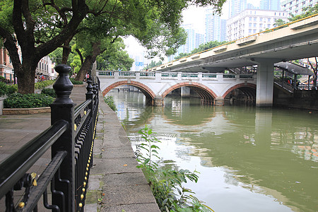 城市楼群广州沙面城市建筑背景