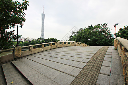 公路美景广州珠江新城城市建筑背景