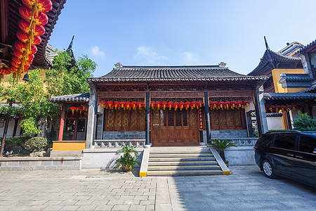 佛教祈祷建筑古代旅游江苏省无锡南禅寺背景