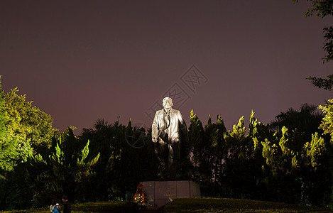 公园夜景广东省深圳城市建筑背景