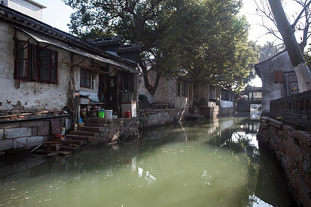 江苏省昆山市锦溪古镇背景图片