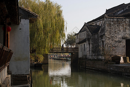 无锡建筑旅游江苏省昆山市锦溪古镇背景