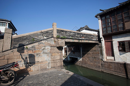 乡村美景非都市风光国内著名景点江苏省昆山市锦溪古镇背景