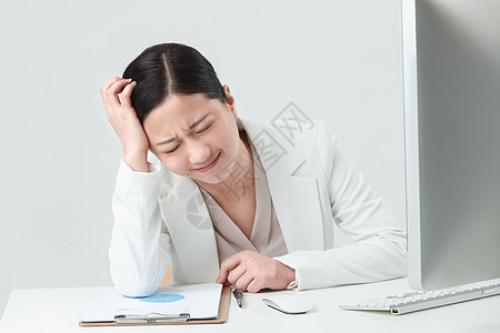 通勤者装货烦恼的商务职场女白领背景