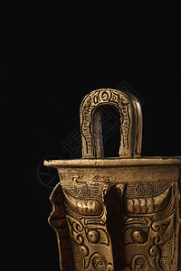 东亚文化元素静物铜鼎背景图片