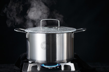 烹调用具设备用品摄影燃气灶和炖锅图片