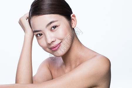 身体关注亚洲漂亮的人青年女人妆面肖像图片