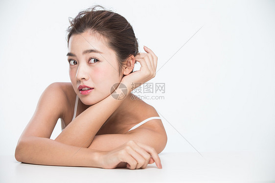 皮肤亚洲个人护理青年女人妆面肖像图片