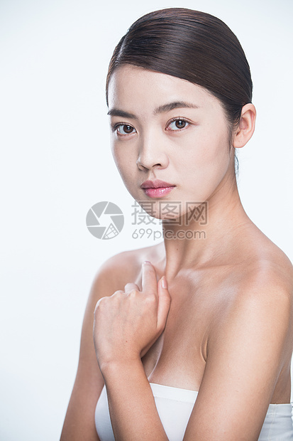 垂直构图亚洲漂亮的人青年女人妆面肖像图片