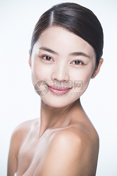 亚洲东亚华贵青年女人妆面肖像图片