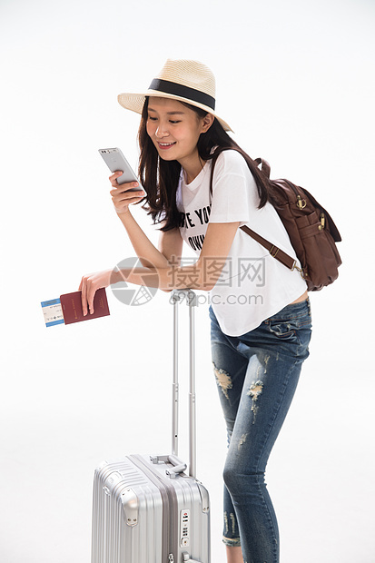 护照健康生活方式东方人青年女人旅行图片