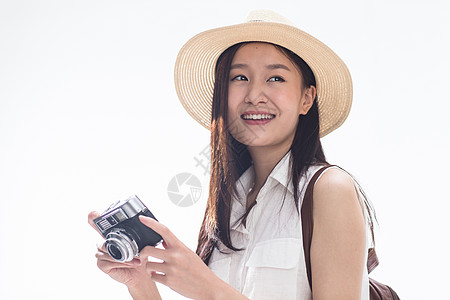 彩色图片影棚拍摄青年文化青年女人旅行高清图片