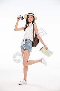健康生活方式垂直构图注视镜头青年女人旅行图片