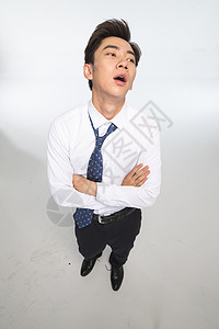 衬衫领带垂直构图压力筋疲力尽的商务青年男人图片