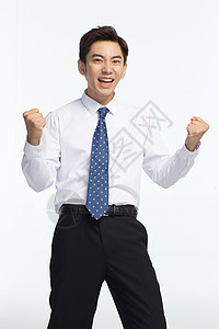 东亚衬衫领带骄傲商务青年男人图片