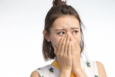 害羞个美女青年女人手捂脸图片