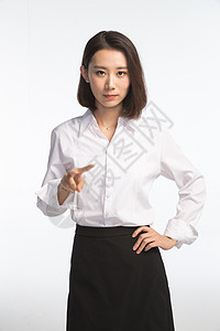 简单背景专业人员亚洲商务青年女人图片
