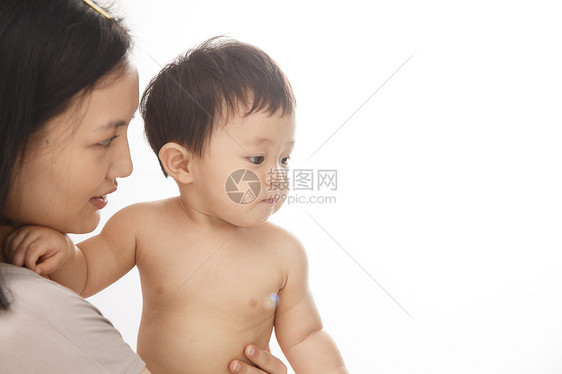 独生子家庭健康亚洲妈妈和宝宝图片