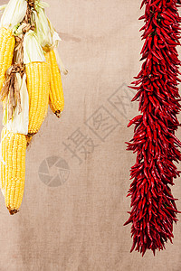 红辣椒创意图形玉米和辣椒背景