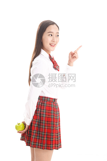 注视镜头放松美女快乐的大学生图片