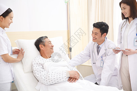医务工作者和患者在病房里背景图片