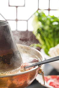 蒸汽火锅盘子食品餐饮文化涮羊肉背景