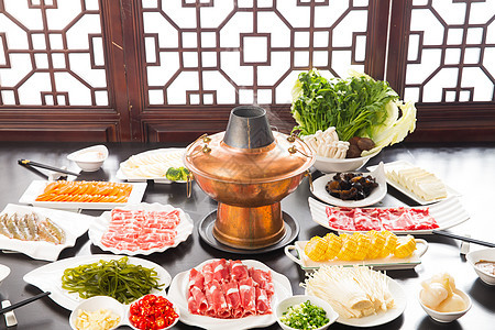 传统食材中华美食涮羊肉图片