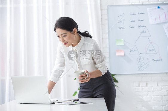 25岁到29岁能力青年商务女人使用笔记本电脑办公图片