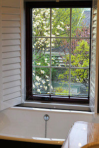 庭院春天彩色图片窗户图片素材