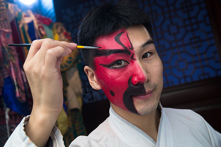 男性用品影棚拍摄艺术家传统服装男京剧演员后台化妆背景