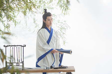 古书青年人演出服书生图片素材