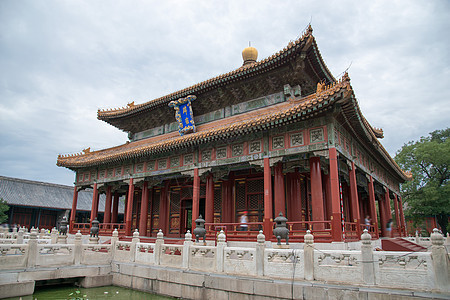 元素河流寺庙北京雍和宫背景图片