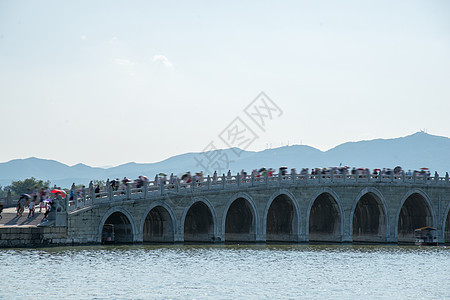 旅游无法辨认的人桥北京颐和园图片