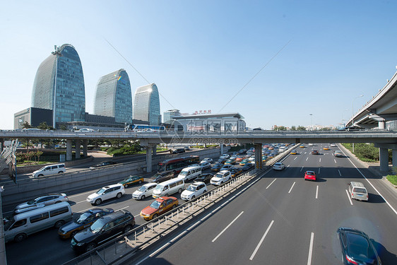 北京西直门建筑群和道路图片